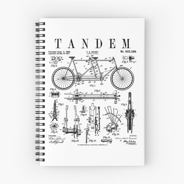 Item preview, Tandem Bicycle Cycling Cyclist Biker Bike Vintage Patent designed and sold by GrandeDuc.
