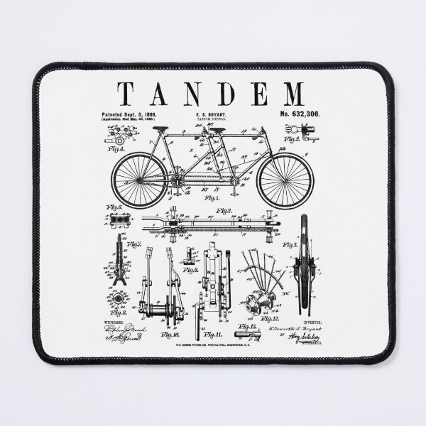Item preview, Tandem Bicycle Cycling Cyclist Biker Bike Vintage Patent designed and sold by GrandeDuc.