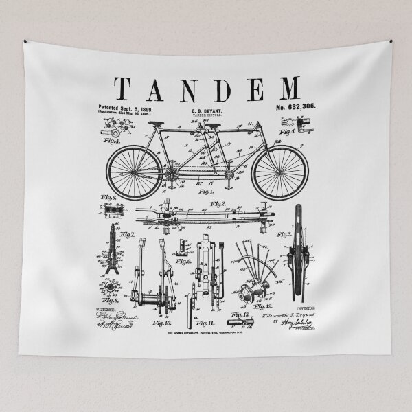 Item preview, Tandem Bicycle Cycling Cyclist Biker Bike Vintage Patent designed and sold by GrandeDuc.