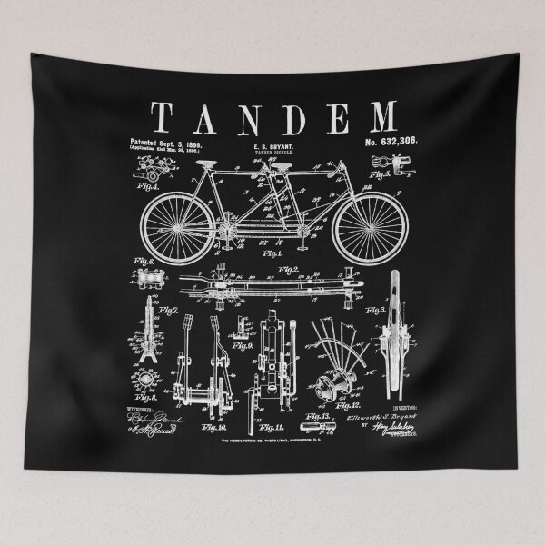 Item preview, Tandem Bicycle Cycling Cyclist Biker Bike Vintage Patent designed and sold by GrandeDuc.