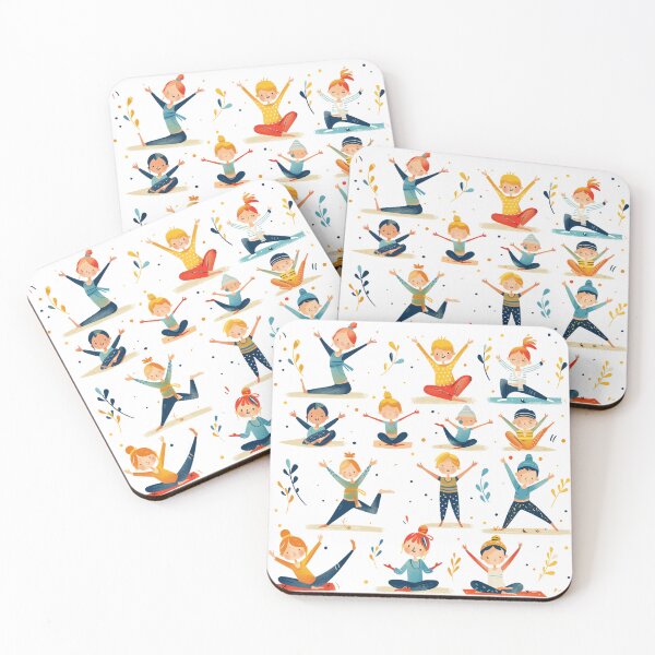 Item preview, Joyful Children Practicing Yoga Together designed and sold by palmyst.