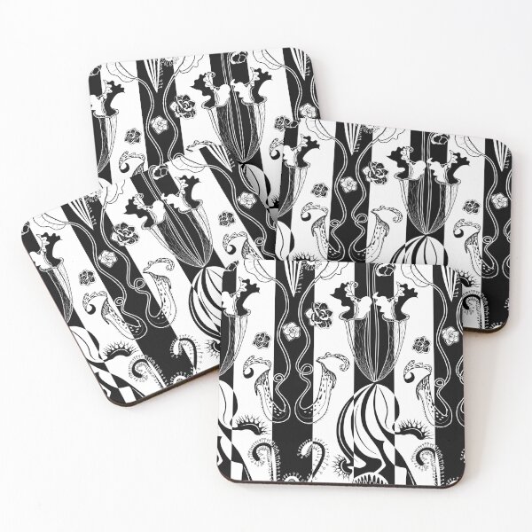 Item preview, Carnivorous garden - black and white block stripes designed and sold by kobyakov.