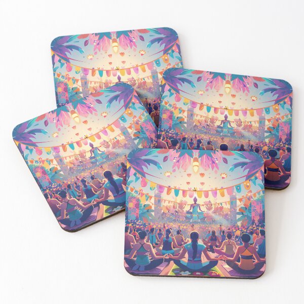 Item preview, Yoga Festival with Colorful Decorations and Lights designed and sold by palmyst.