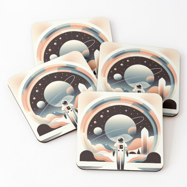 Item preview, futuristic astronaut in a surreal landscape designed and sold by SunkenCost.
