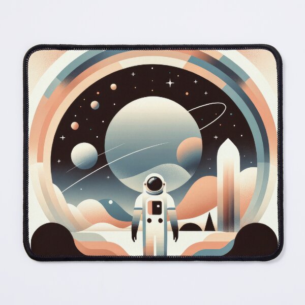 Item preview, futuristic astronaut in a surreal landscape designed and sold by SunkenCost.