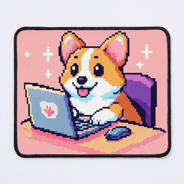 Item preview, Corgi Pixel Art (Typing Laptop N 2). designed and sold by Phantom-Moon.