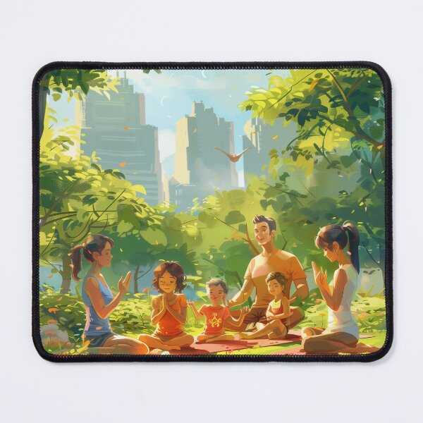Item preview, Family Yoga in a Lush Green Park designed and sold by palmyst.