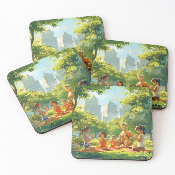 Item preview, Family Yoga in a Lush Green Park designed and sold by palmyst.