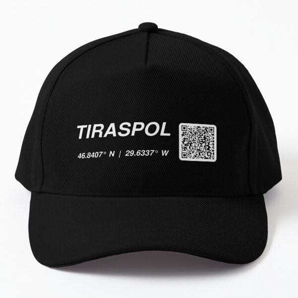 city of tiraspol moldova text gps coords - dark casquette de baseball