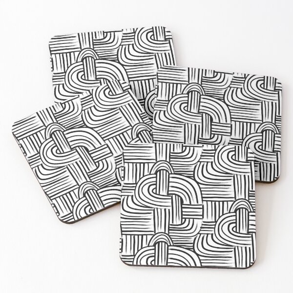 Item preview, White and black Hand Drawn Curves and Lines Textured Abstract Line Art  designed and sold by GenAumonier.