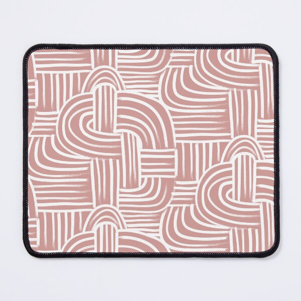 Item preview, Powder Pink and White Hand Drawn Curves and Lines Textured Abstract Line Art  designed and sold by GenAumonier.