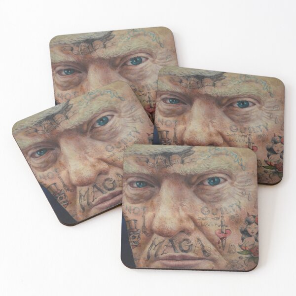 Item preview, Cell Block Don | Crazy MAGA Tattoos | Donald Trump Portrait | USA Portrait | Trump Art Original Oil Painting | Cartel Don designed and sold by Tyler Tilley.