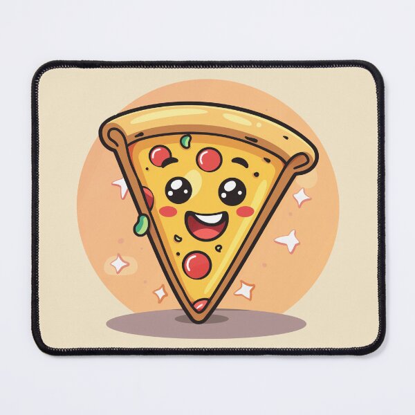 Item preview, Cute and Happy Pizza on Beige Background designed and sold by SpoonToonCnt.