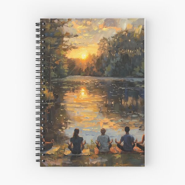 Item preview, Group Meditation by Peaceful Lake at Sunset designed and sold by palmyst.