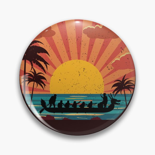 Item preview, Dragon Boat Retro Sunset Palm Trees designed and sold by ShopFanCreation.