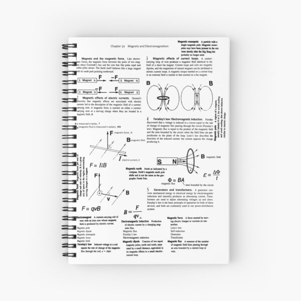 Physics. Magnets and Electromagnetism Spiral Notebook