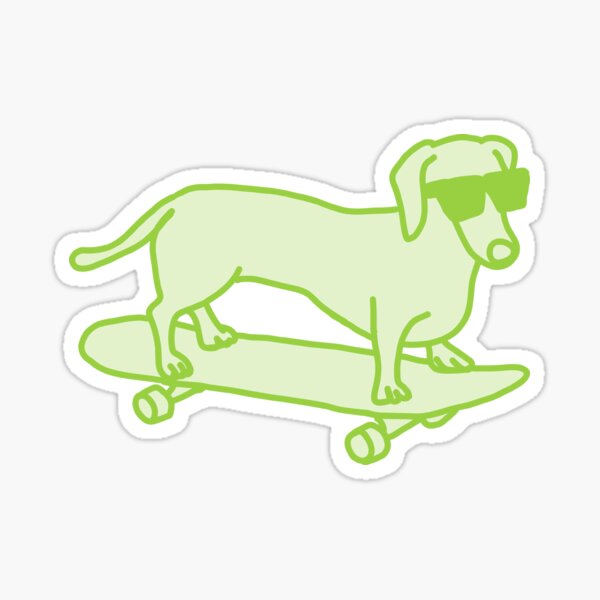 Item preview, Green Sausage Dog on a Skateboard  designed and sold by Francesca Williams.