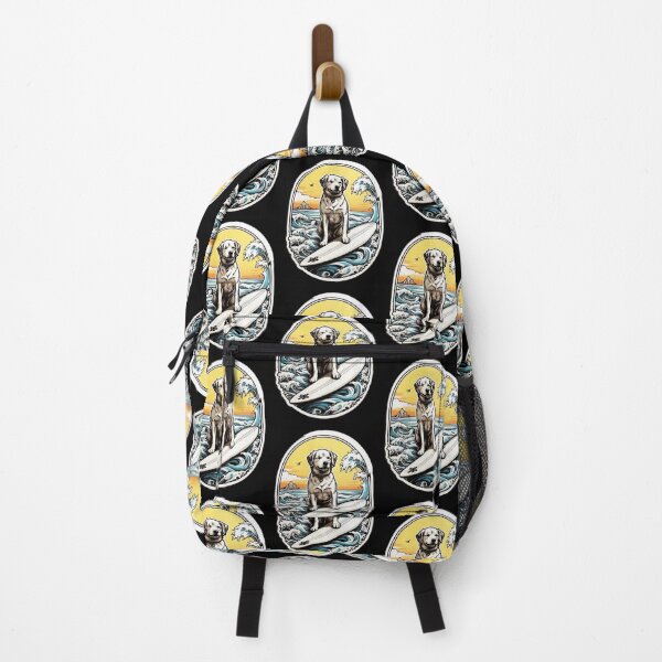Item preview, Ocean Lover Cute Dog Surfing Big Waves designed and sold by NautiChic.