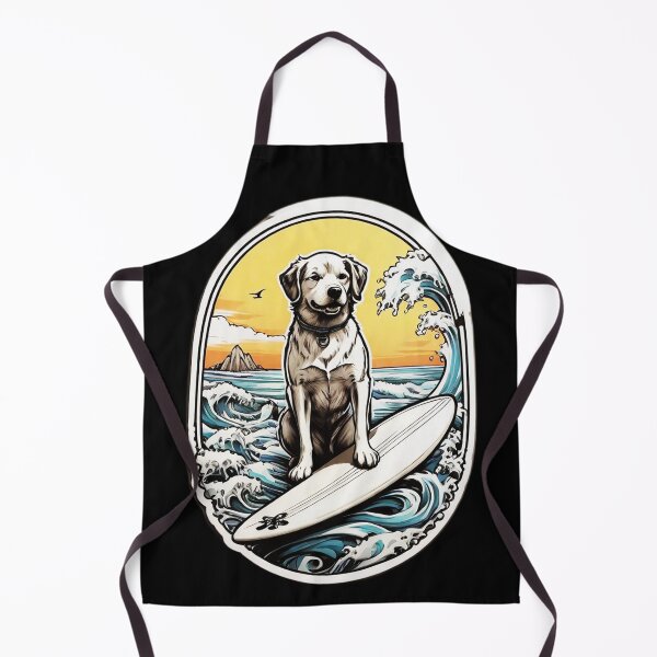 Item preview, Ocean Lover Cute Dog Surfing Big Waves designed and sold by NautiChic.