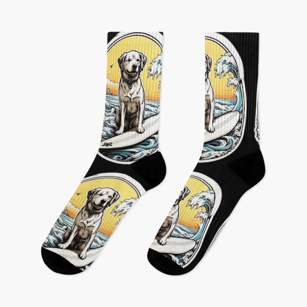 Item preview, Ocean Lover Cute Dog Surfing Big Waves designed and sold by NautiChic.