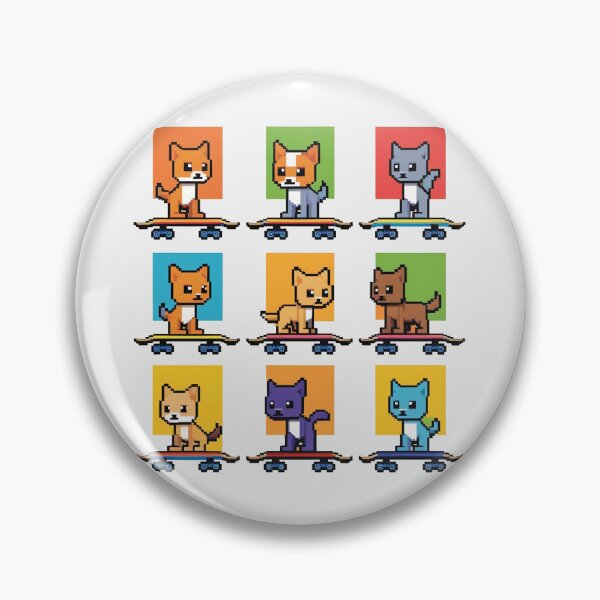 Item preview, pixel cats on skateboard designed and sold by Krasawcew.