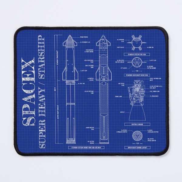 Item preview, SpaceX: Super Heavy / Starship (Vertical Blueprint) designed and sold by BGALAXY.