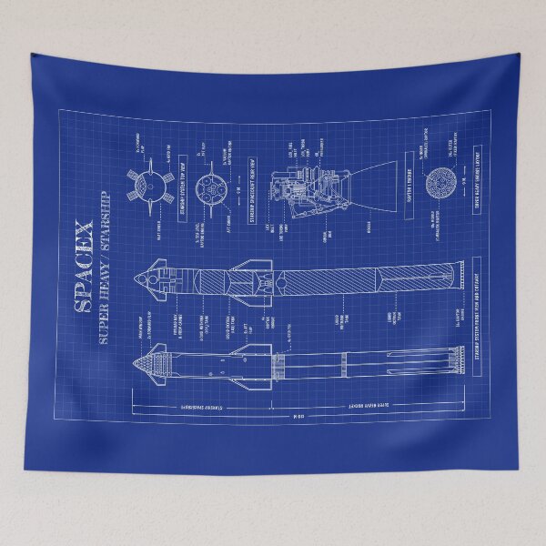 Item preview, SpaceX: Super Heavy / Starship (Vertical Blueprint) designed and sold by BGALAXY.