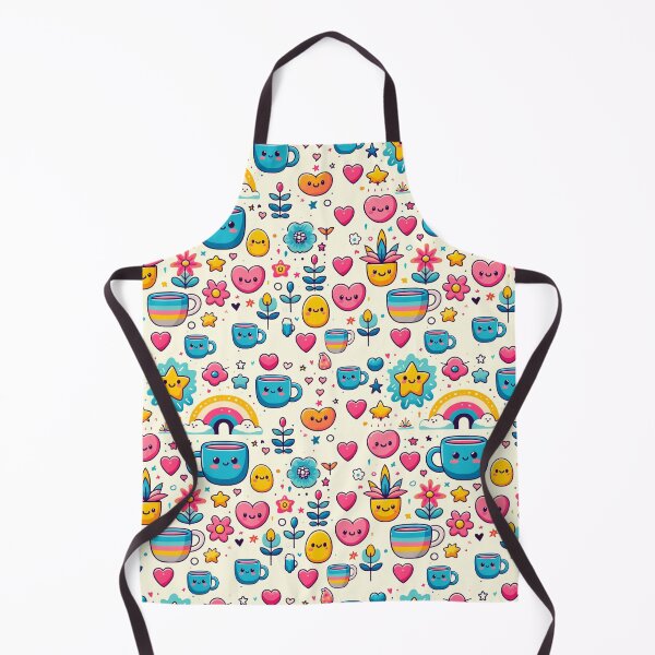 Item preview, Cute and Cheerful Kawaii Pattern - Adorable Hearts, Mugs, and Flowers designed and sold by adriaquart.