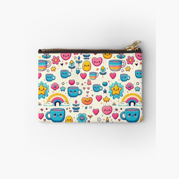 Item preview, Cute and Cheerful Kawaii Pattern - Adorable Hearts, Mugs, and Flowers designed and sold by adriaquart.