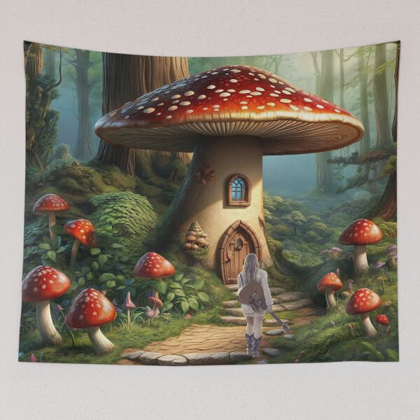 Item preview, Visiting The Mushroom House designed and sold by Surreallytee.