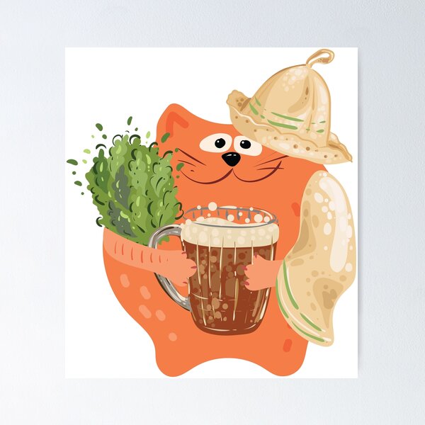 Item preview, Cat lover of hot sauna, cold drinks or beer designed and sold by Deepness2023.