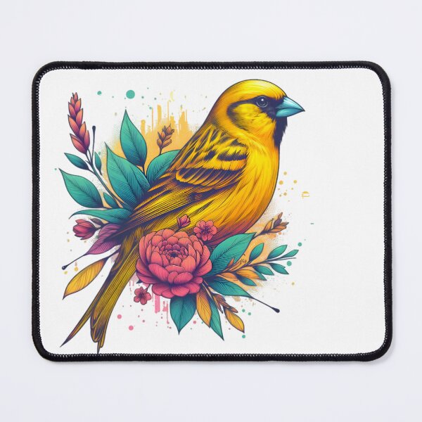 Item preview, A beautiful canary with various leaves and flowers designed and sold by Marcoshop10.