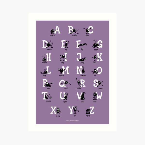 Alphabet - Purple Art Print