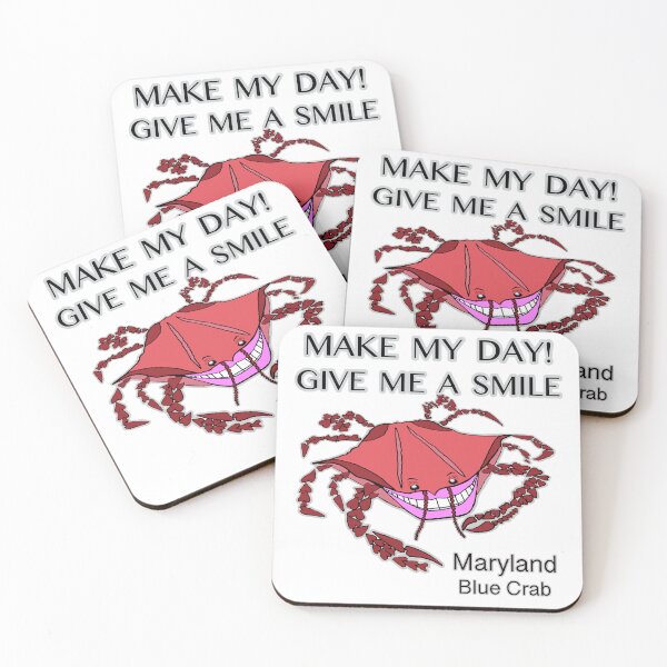 Item preview, Blue Crab, Maryland Blue Crab, Crab in Red, Funny Crab, Make My Day, Give me a Smile, Smile Crab, Colorful Crab, Smiling Animals designed and sold by Colleen Macomber.