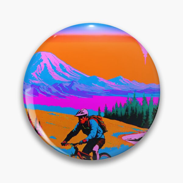 Item preview, Pink Pursuit: UFO Chasing MTB Rider designed and sold by GrizzlyCollective.