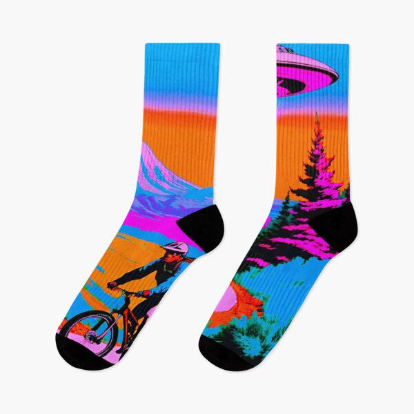 Item preview, Pink Pursuit: UFO Chasing MTB Rider designed and sold by GrizzlyCollective.