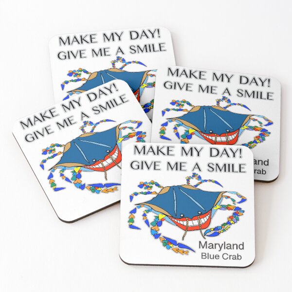 Item preview, Funny Blue Crab, Maryland Blue Crab, Happy Crab, Make My Day, Smile Crab, Colorful Crab, Smiling Animals designed and sold by Colleen Macomber.