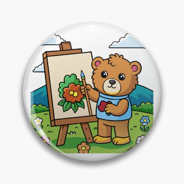 Item preview, Fluffy Teddy Bear Painting a Colorful Picture  designed and sold by omerfdln34.
