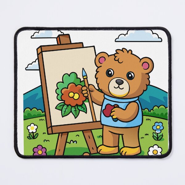 Item preview, Fluffy Teddy Bear Painting a Colorful Picture designed and sold by omerfdln34.