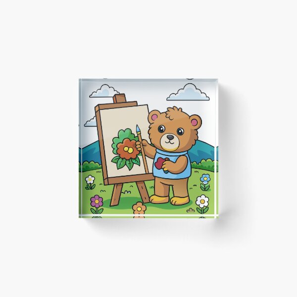 Item preview, Fluffy Teddy Bear Painting a Colorful Picture  designed and sold by omerfdln34.
