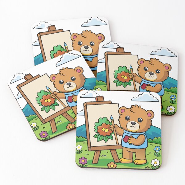 Item preview, Fluffy Teddy Bear Painting a Colorful Picture  designed and sold by omerfdln34.