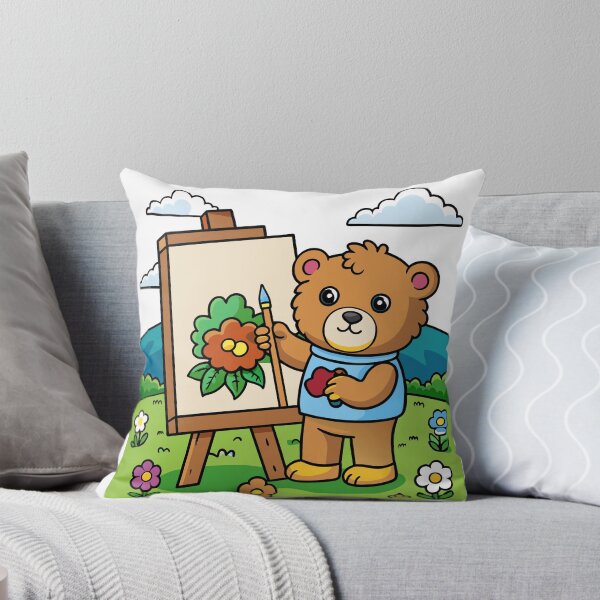 Item preview, Fluffy Teddy Bear Painting a Colorful Picture  designed and sold by omerfdln34.