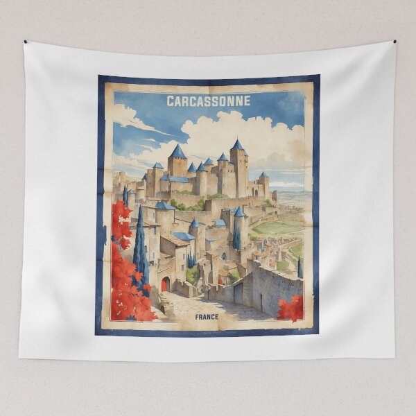 Item preview, Carcassone Francia Vintage Viajes Turismo designed and sold by TravelersGems.