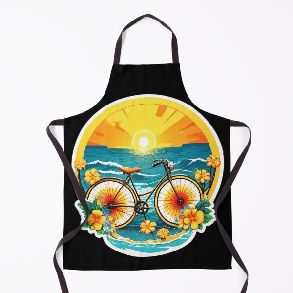 Item preview, Retro Bicycle at Sunset on a Hawaiian Beach with Orchids designed and sold by NautiChic.