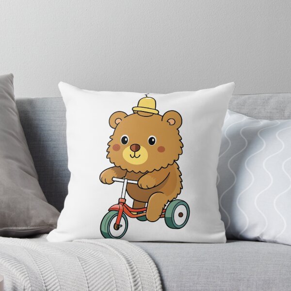 Item preview, Fluffy Teddy Bear Riding Down a Leafy Path designed and sold by omerfdln34.