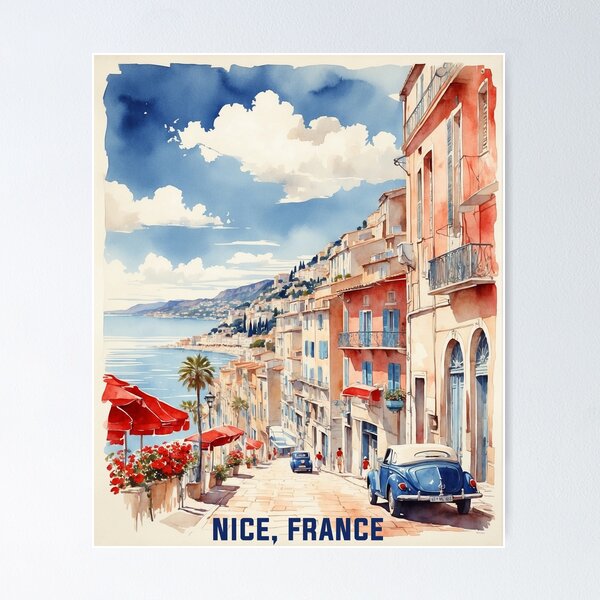 Item preview, Nice France Vintage Travel Tourism  designed and sold by TravelersGems.