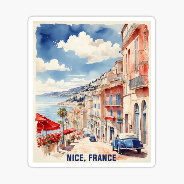 Item preview, Nice France Vintage Travel Tourism  designed and sold by TravelersGems.
