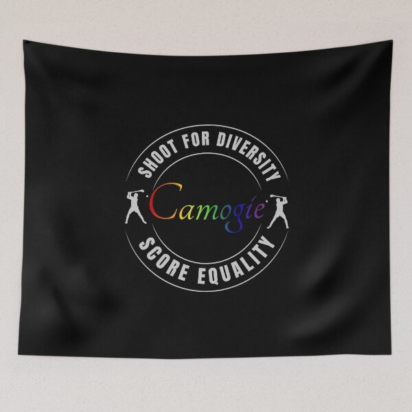 Item preview, Shoot For Diversity, Score Equality LGBTQ Slogan, Hurl and sliotar graphic and rainbow text, LGBTQ T-Shirt, Unisex T-Shirt, Camogie T-Shirt, GAA Camogie tees,  designed and sold by PrideBeProud.