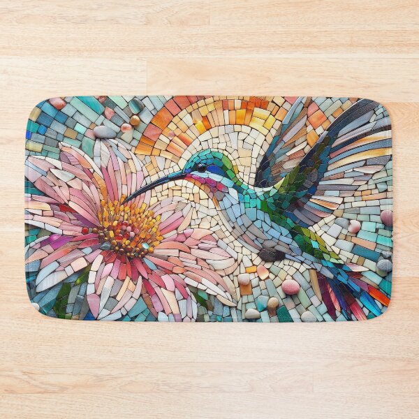 Item preview, Vibrant Hummingbird Mosaic Inspired Art designed and sold by 3MillsDesign.