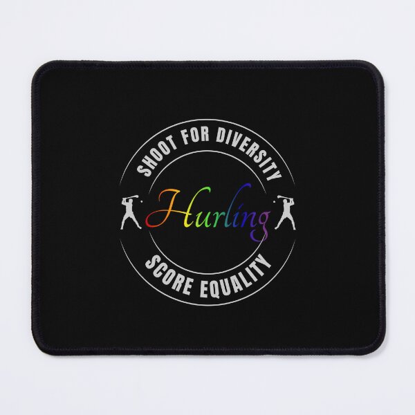 Item preview, Shoot For Diversity, Score Equality LGBTQ Slogan, Hurl and sliotar graphic and rainbow text, LGBTQ T-Shirt, Unisex T-Shirt, Hurling T-Shirt, GAA Hurling tees, designed and sold by PrideBeProud.